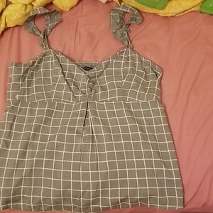 Abercrombie and Fitch plaid babydoll tank top